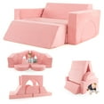 thumbnail image 5 of OLAKIDS Modular Kids Play Couch, 8PCS Toddler Sectional Sofa Building Fort for Playroom, Bedroom, Imaginative Convertible Floor Cushion, Foam Set for Boys and Girls (Pink), 5 of 9
