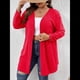 thumbnail image 5 of Suéter Tipo Cárdigan de Punto con Abertura Frontal, Liso y Acanalado, para Mujer Rojo 5XL, 5 of 8