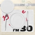 thumbnail image 3 of Ambesonne 30th Birthday Place Mats Set of 4, 30th Birthday Kiss, Standard Size, White Black Red, 3 of 6