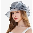 thumbnail image 4 of Tea Party Hat Easter Womens Summer Dress Hat Wide Leaf Flower Bridal Shower Hat Sun Hats Beach Hat, 4 of 7