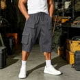 thumbnail image 2 of YSUEJPF Mens Long Shorts Ripstop Wrinkle Resistant‌ Baggy Cargo Capri Pants Twill Stretchy Outdoor Capris with Multi Pockets, 2 of 7