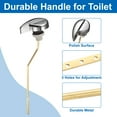 thumbnail image 3 of Universal Toilet Handle Replacement, 1 Pcs Toilet Flush Handle with Stainless Steel Chain, Zinc Alloy Toilet Handle Lever, Silver Handle(1.7inch Width), 3 of 5