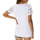 thumbnail image 4 of Camiseta informal de manga corta con cuello redondo y encaje para mujer, Tops de verano de Color puro para ir de compras y citas, 4 of 6