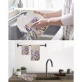 thumbnail image 5 of Purple Iris Kitchen Dish Towels for Drying Dishes Set of 3, Spring Vintage Flowers Butterfly Leaves Khaki Waffle Weave Microfiber Hand Tea Bathroom Towels Quick Dry & Absorbent Towel 12x12, 5 of 7