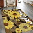 thumbnail image 2 of Hallway Runner Rugs 2.7x5 Ft, Spring Daisy Non Slip Area Rugs for Kitchen Bedroom Entryway, Botanical Brown Yellow Flowers Oil Painting Washable Carpet Runner Rug Floor Mats for Bedroom Home Decor, 2 of 8