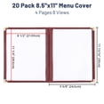 thumbnail image 5 of WeChef 20 pack 8.5"x11" Restaurant Menu Book Covers 4 Page 8 View Book Style for Cafe Hotel Bar Burgundy, 5 of 11