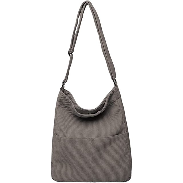 LinYooLi Sac à Bandoulière en Velours Côtelé Mode pour Femmes Hommes Adolescents Sac Rétro