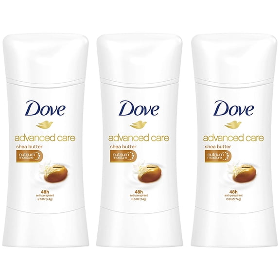 Pack of (3) Dove Advanced Care Antiperspirant Deodorant, Shea Butter 2.60 Ounce