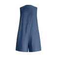 thumbnail image 4 of WULMLEO Summer Rompers For Women V Neck Sleeveless Button Front Pants Casual Loose Fit Cotton Short Jumpsuits With Pockets Navy S, 4 of 6