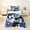 Blue 01, variant on Erosebridal Green Splatter Soccer Full Size Sheets, Cartoon Honeycomb Bed Sheets for Boys and Girls, 4pcs