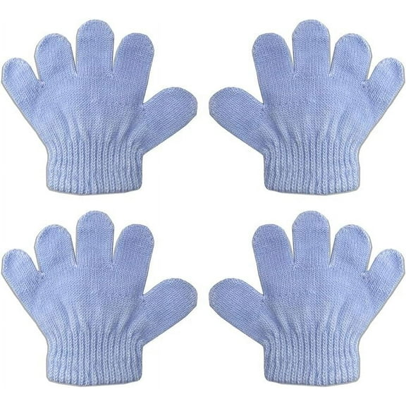 grinderPUNCH 2 Pair Pack Infant to Toddler Baby Gloves Stretchy Knit Warm Winter (Ages 0-3) (Black/Black Red Stripe)