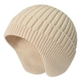 thumbnail image 1 of Gorro de punto para hombre, gorros de invierno con orejeras para mujer, gorros para hombre, gorro de calavera cálido, holgado con calentador de orejas, talla única, 1 of 7