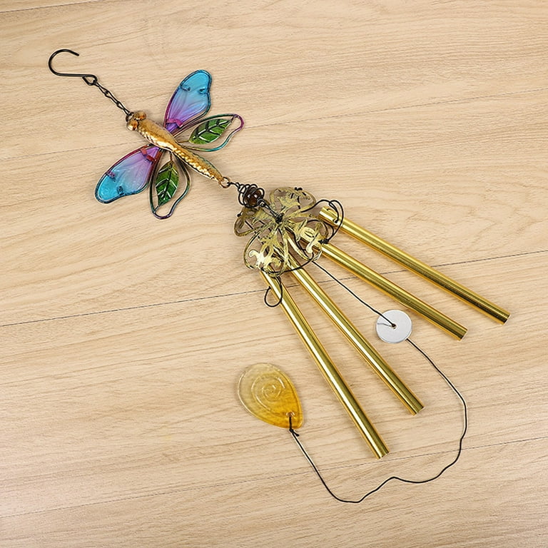 Pianpianzi Make It and Bake It Stained Glass Beads Bohemian Glass Cut to Are We Going to Miss Christmas Hook Leaf with Metal Windchime for Outside