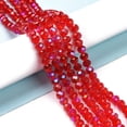 thumbnail image 2 of 10Strand Electroplate Glass Beads Strands Half Rainbow Plated Faceted Rondelle FireBrick 3x2mm Hole: 0.8mm 150~155pcs/strand 15~16 inch(38~40cm), 2 of 4