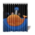 thumbnail image 1 of ABPHQTO Cortina de ducha de baño de poliéster impermeable ballena 150x180 cm, 1 of 2