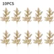thumbnail image 3 of 10/5 piezas de plantas artificiales, ramas de pino, hojas doradas con purpurina navideña, decoración para árbol de Navidad, colgante para decoración del hogar, 3 of 5