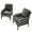 Black, variant on XIZZI 2 Pieces Outdoor Patio Furniture Set Wicker Rattan Single Chair Set,Grey Cushion