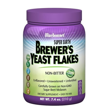 Bluebonnet Super Earth Brewer's Yeast Flakes, 7.4 Oz