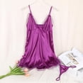 thumbnail image 3 of Fashion Women Sleeveless Nightdress Gown Cozy Lingerie Silk Lace Robe Dress Sleepwear, 3 of 8