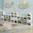 thumbnail image 3 of Vabches Kids Bookcase and Toy Storage Organizer, Children Bookshelf, Castle Shape, Playroom Furniture Multipurpose Shelf for Toddlers to Organize Toys and Books Magic Castle, White, 3 of 7