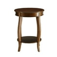 thumbnail image 2 of Benjara 18" Round Modern Solid Wood Side Table with Open Bottom Shelf in Brown, 2 of 2