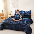 thumbnail image 4 of Manfei Wild Wolf 7-Piece Twin Bedding,Moon Mountain Bedding Comforter Set,Blue,Black Reversible, 4 of 7