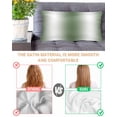 thumbnail image 3 of Sage Green White Ombre Pillow Cases Cal King Size, Smooth Satin Pillowcase for Hair and Skin, Minimalist Gradient Farmhouse Decorative Cooling Bed Pillow Covers with Zipper, 20x40 Inches, 3 of 5