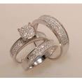 thumbnail image 2 of TAAPSEE JEWELS 2.80CT Round CZ His & Her Engagement Trio Ring Set 14K White Gold Plated, 2 of 4