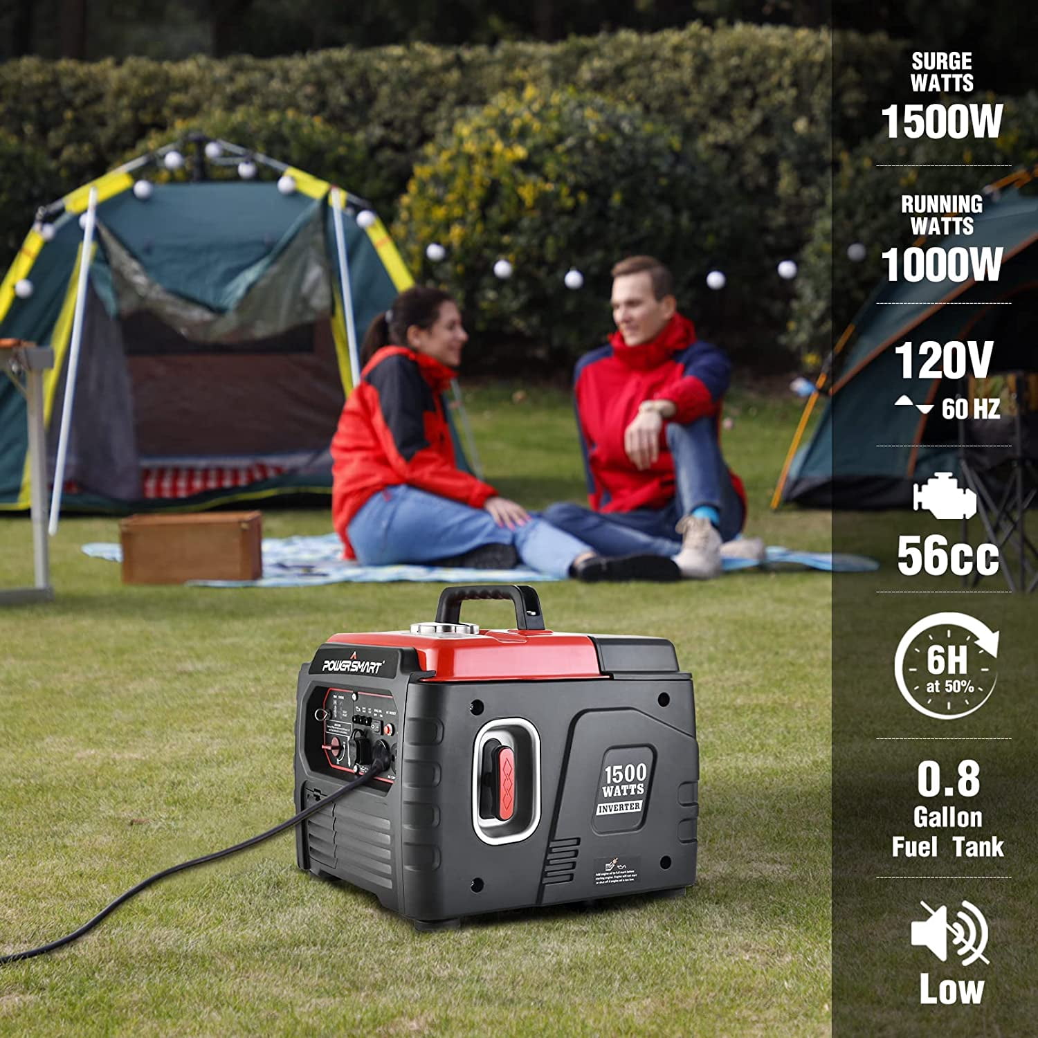 CJC Portable Gas Generator, 1000 Running Watts/1500 Starting Watts Generator Gas Powered for Camping Travel Hunting Emergency