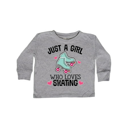 

Inktastic Just A Girl Who Loves Skating Gift Toddler Toddler Girl Long Sleeve T-Shirt
