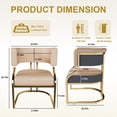 thumbnail image 5 of Set of 2 Modern Dining Chairs, Grey PU Upholstered Iron Frame Accent Chairs for Dining Room, 5 of 8