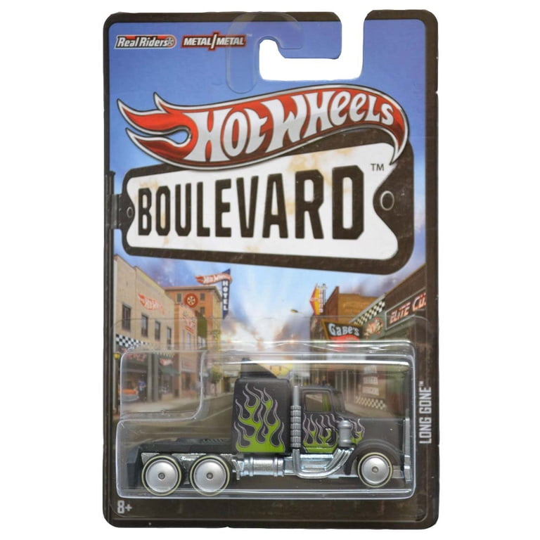 ミニカー Hot Wheels BOULEVARD LONG GONE Hot Wheels Boulevard Long Gone Truck (Green Flames) - Walmart.com