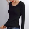 thumbnail image 2 of Ropa interior térmica de manga larga para mujer, camiseta con forro polar suave y micropolar, capa base cálida de invierno, 2 of 5