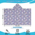 thumbnail image 2 of Purple Cartoon Unicorn Rainbow Star Heart Pattern Hooded Bath Towel，60"x35" for Ages 3 To 12 Kids, Quick Dry Lightweight Soft Microfiber Hood Beach Towel Cover Up for Kids, 2 of 7