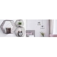 thumbnail image 5 of Metal Wire Hexagon Design Wall Mounted Floating Shelves, Set of 3 - Bronze, 5 of 9