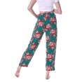 thumbnail image 5 of Mr & Mrs Right Women’s Floral Printed Lounge Pants,Comfortable Long Pajama Pants ,Sleepwear,Green,M, 5 of 5