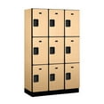 thumbnail image 2 of 15" Wide Triple Tier Designer Wood Locker - 3 Wide - 6 Feet High - 18 Inches Deep - Mahogany, 2 of 3