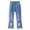 E, variant on CPNG Girls Slimming Flare Jeans Teen Girls Daily Elastic High Waisted Bow Decoration Flared Trousers Casual Bell Bottom Denim Pants(H,6-7 Years)
