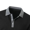 thumbnail image 5 of hotojiny Men's 2 Pieces Summer Outfits Stylish Color Block Button Collared Shirt and Shorts Set for Golf Beach Clothes(Black,Medium), 5 of 5