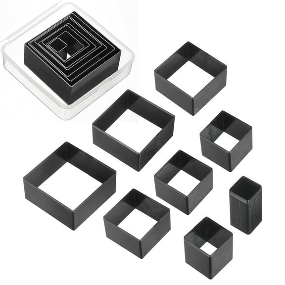 Uxcell Leather Square Shape Punch Cutter Set 8 Sizes Leather Hollow Cutter Kit 8pcs