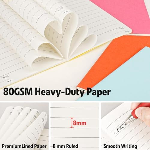 100 Pack Small Lined Notepads Bulk, Mini Journal Pocket Notebooks Set 3.5 Inch x 5.5 Inch, Colored Cover Notebook Wide Ruled, 10 Colors 24 Sheets (48 Pages) for Traveler, Students, School Supplies