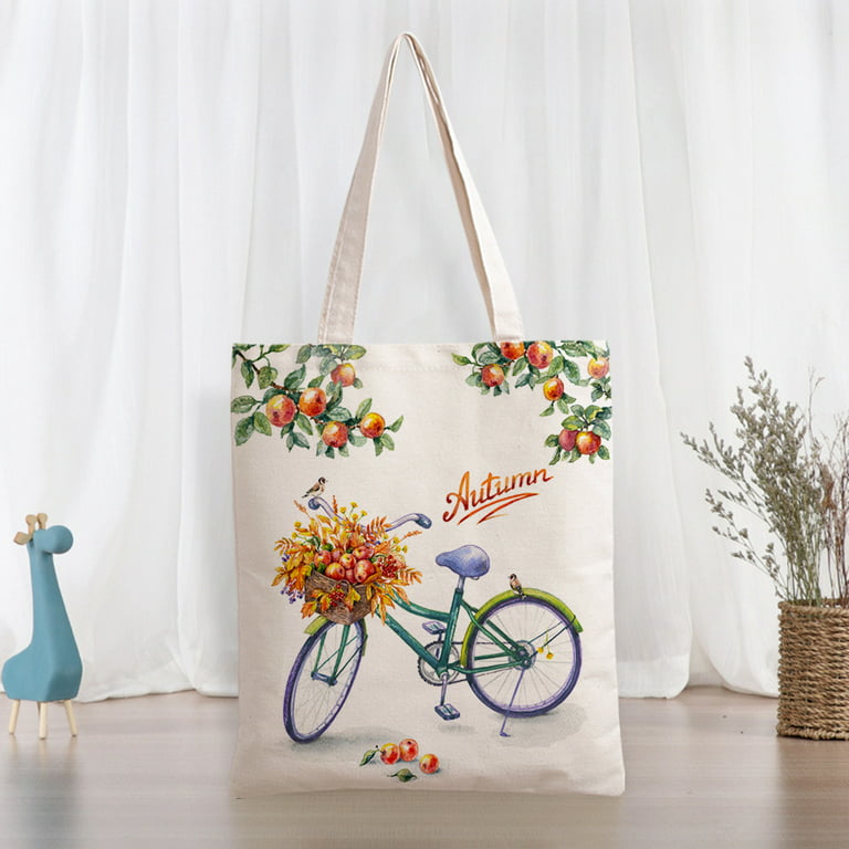 ZJEOQOQ Flower Floral Bike Tote Bag