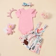 thumbnail image 4 of Vestido Para Niñas, Ropa Para Niñas Pequeñas, Conejito De Pascua, Estampado De Flores, Sin Mangas, Traje De Falda De Una Pieza, Ropa Para Niños De Dos Piezas, Rosa Odeerbi LM103-5561, 4 of 9