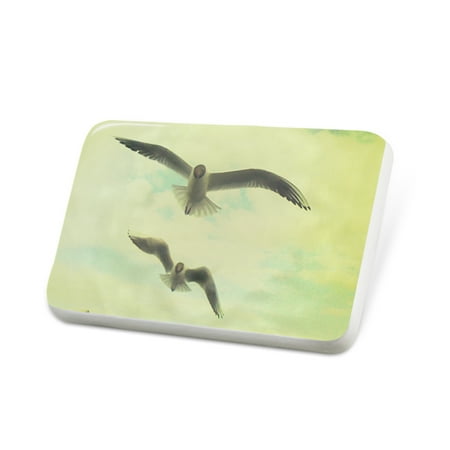 Porcelein Pin Gulls, birds on the beach Lapel Badge – NEONBLOND