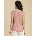 thumbnail image 4 of Moomaya Sleeveless Boat Neck Printed Georgette Top - Women's Elegant Top, 4 of 9