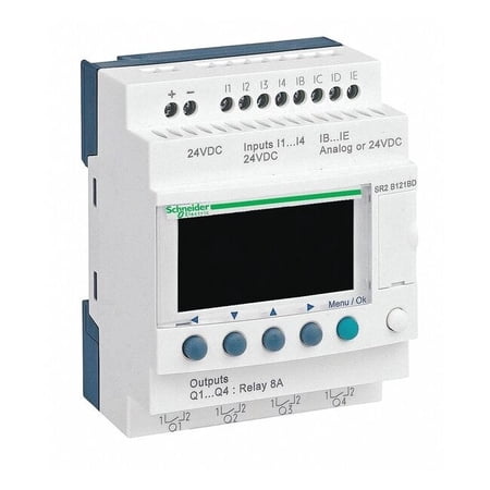 Schneider Electric Logic Relay, Input Voltage 24VDC SR2B121BD