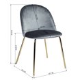 thumbnail image 3 of Silla de Comedor FurnitureR ZOMBA GOLD+GREY, 3 of 6