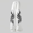 thumbnail image 6 of CONZONE Men's Baggy Sweatpants Gothic Wide Leg Pants for Men Trendy Elastic Waist Graphic Y2K Soft Streetwear Joggers With Pocket, 6 of 6