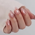 thumbnail image 2 of Press On Nails VSALON Short Almond Pink Cat Eye para mujer, 2 of 7