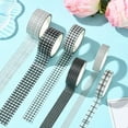 thumbnail image 5 of 6 Rolls Grid Paper Tape Craft Masking Tape 5m(16.4 Feet) Black and White Assorted Colorful Lattice Series Basic Plaid Adhesive Decorative Stickers, 5 of 7